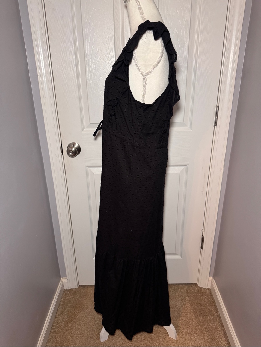 India Collection by Emerson Fry Surya - Black Swiss Dot Dress - Picture 4 of 16